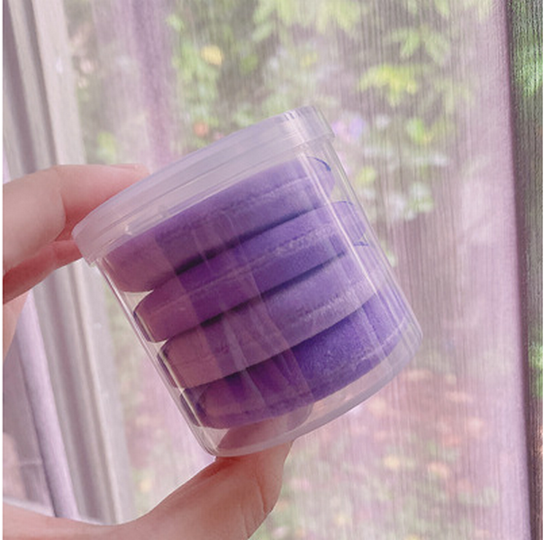 New style [pack of 4] super soft flocked powder puff [please contact customer service to confirm the delivery color after placing the order]