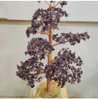 [S] GEMZ & CO HLCT SUPER WEALTH HIGH END CITRINE JADE POT TREE, AMETHYST, W79 (W79)