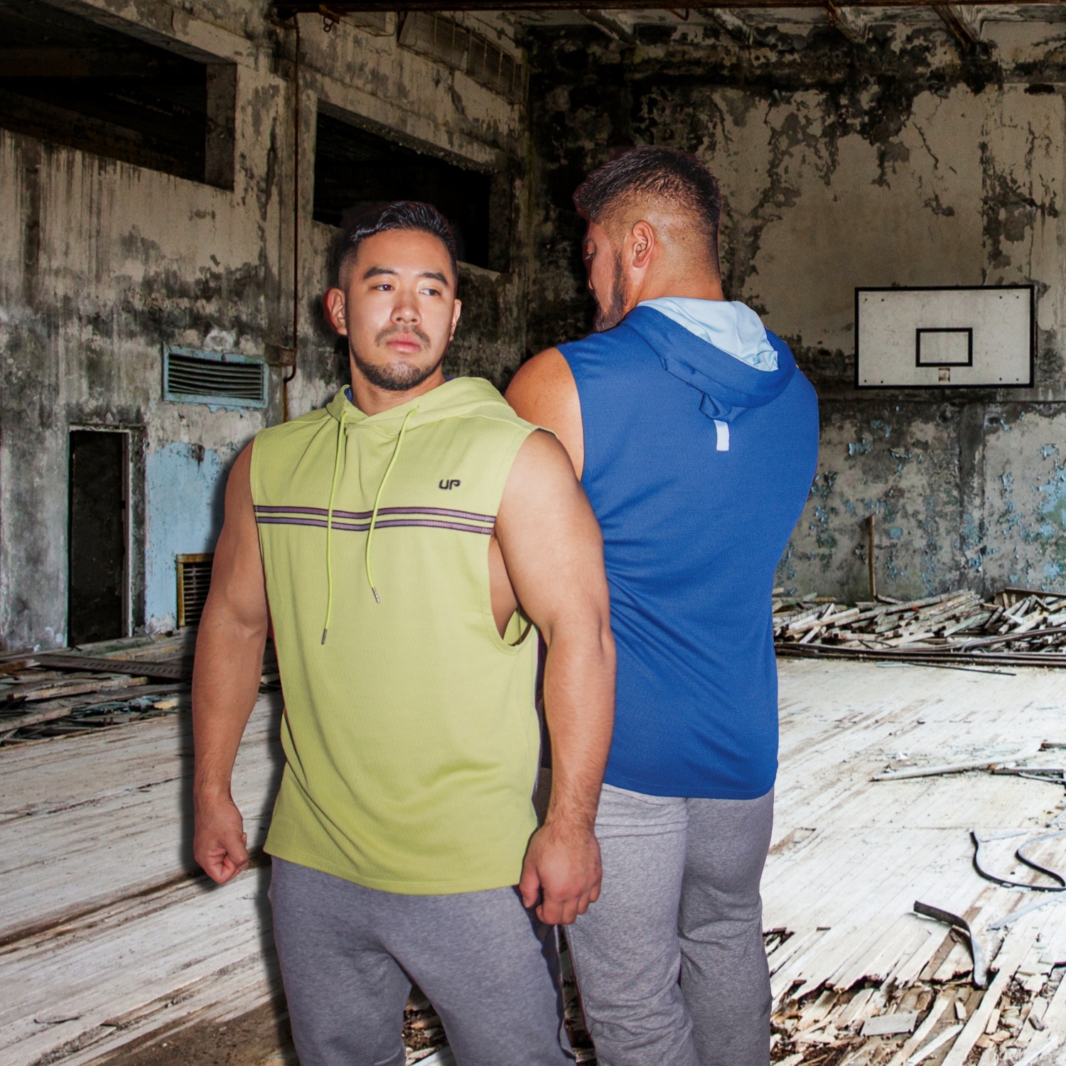 Ribbed UP 棱紋連帽背心 草綠