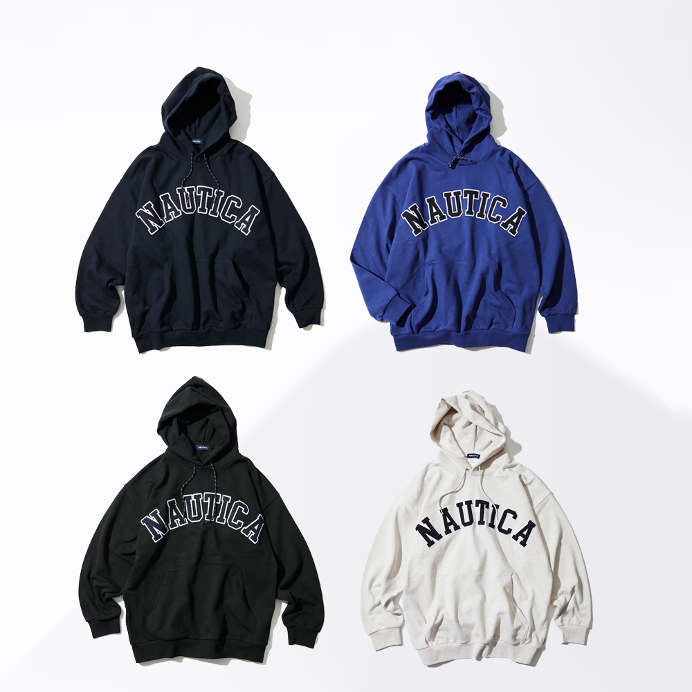 NAUTICA Arch Logo Sweat Hoodie 2.2 寬版連帽Tee 寬版 大LOGO 重磅 男女休閒上衣
