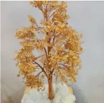[S] GEMZ & CO HLCT XL WHITE DRUSE CRYSTAL TREE, HIGH END CITRINE, W80 (W80)