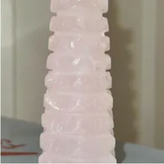 [S] GEMZ & CO QLHA RANDOM LARGE PAGODA TOWER DISPLAY, ROSE QUARTZ, V82 (V82)