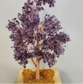 [S] GEMZ & CO HLCT XL HIGH END CITRINE DRUSE CRYSTAL TREE, HIGH END AMETHYST, W86 (W86)