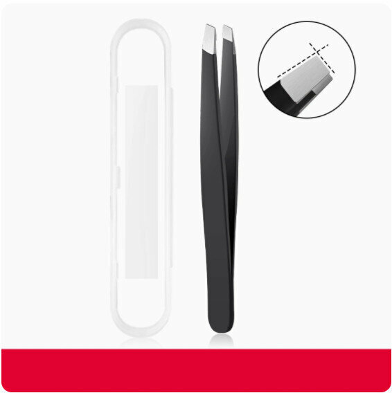 New eyebrow trimmer eyebrow pliers set [black flat clip + storage box]