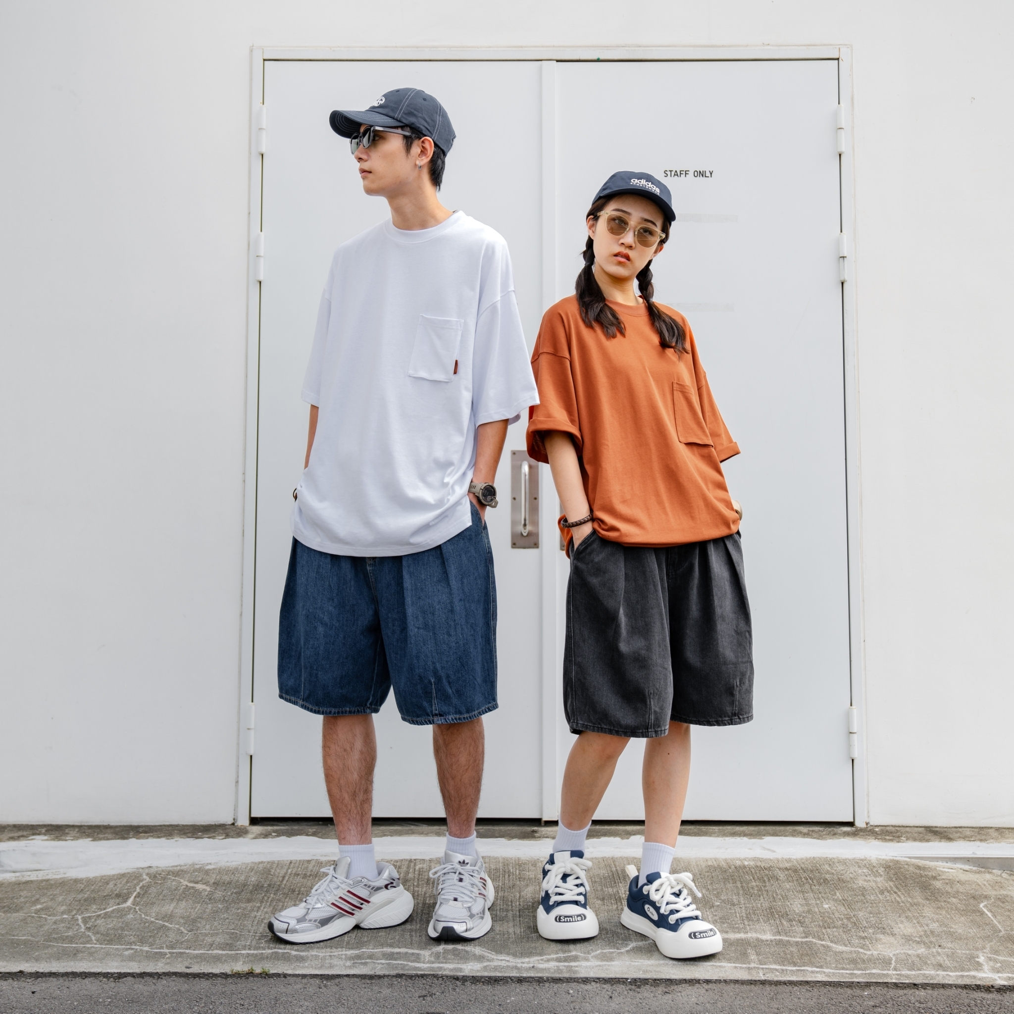 SBG 寬鬆輕刷白微繭牛仔短褲 802