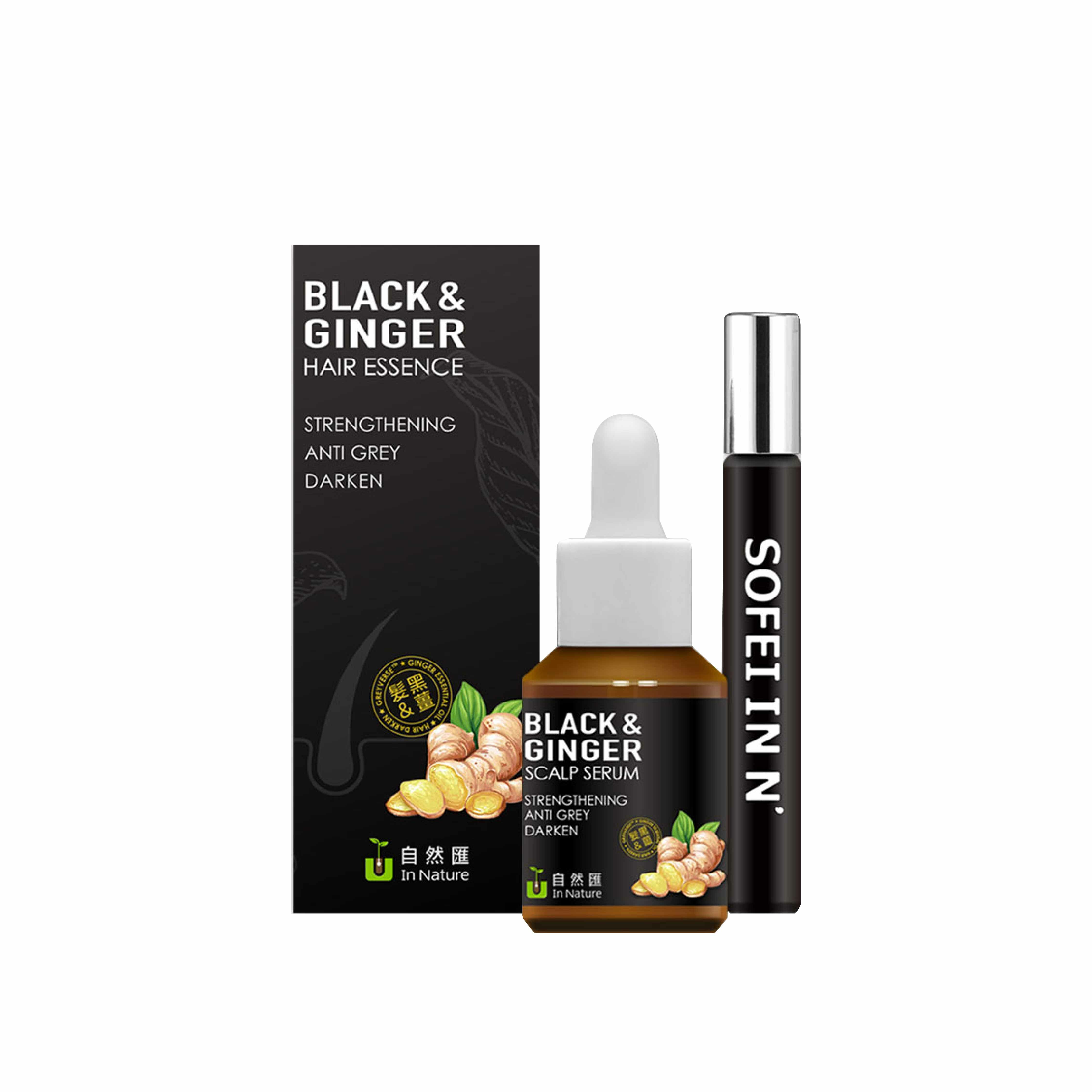 自然匯 薑萃喚黑養髮滋養液(30ml)＋滾珠分裝瓶