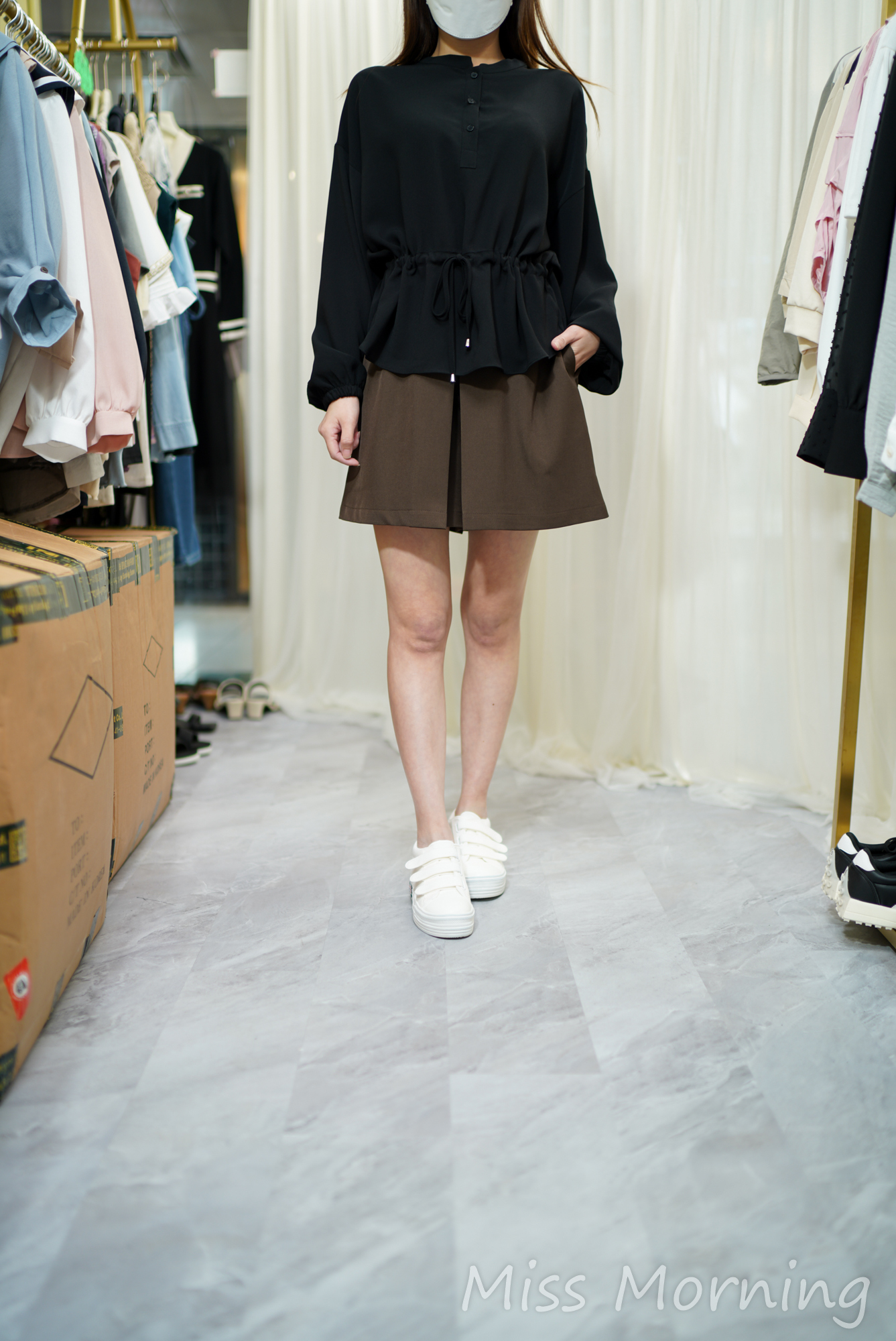 勁順免燙顯瘦假裙褲(33811)