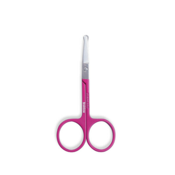 New stainless steel eyebrow scissors (specifications: rose red round-head scissors)#