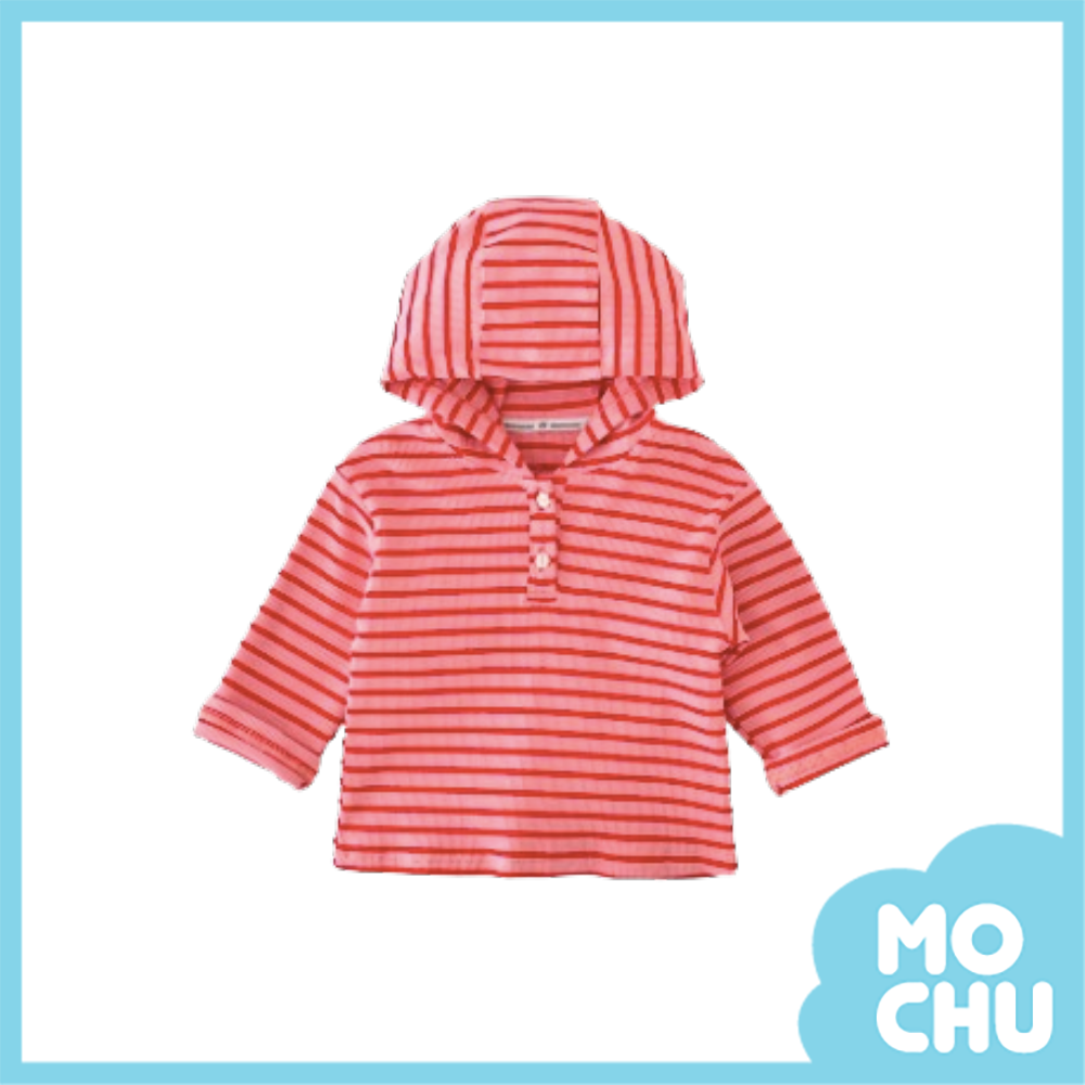 (100cm現貨)紅粉線條長袖連帽上衣