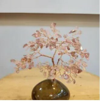 [S] GEMZ & CO HLCT MINI ROUND AGATE (MA NAO) TREE, STRAWBERRY QUARTZ, W94 (W94)