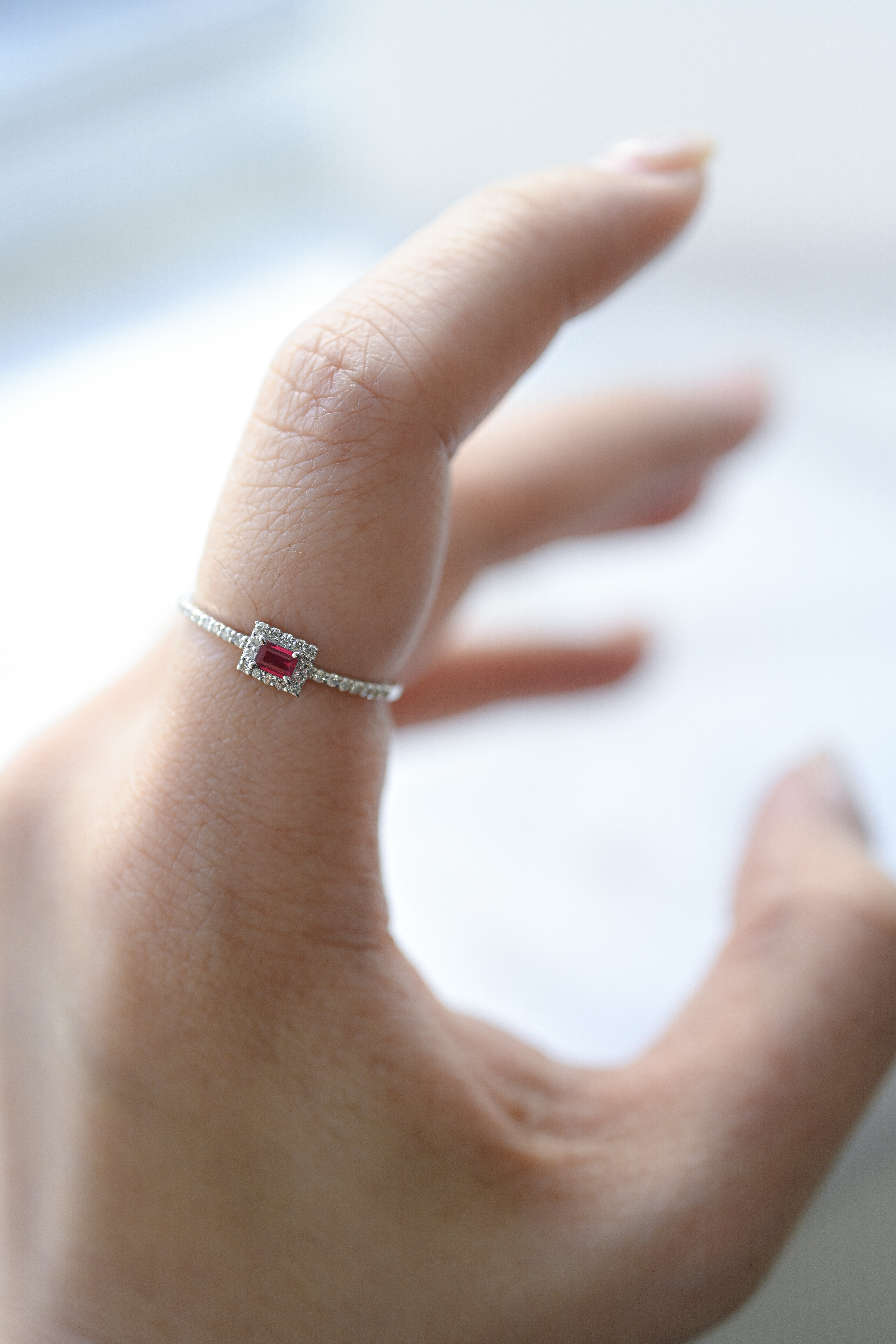 PT950 Pigeon Blood Ruby & Diamond Ring