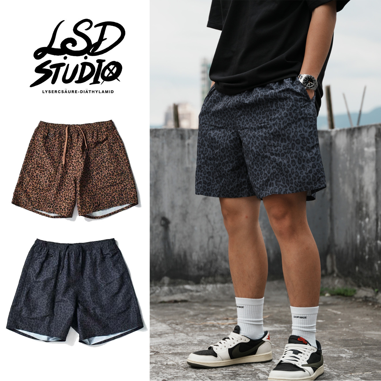 不好找|豹紋 x 防潑水機能短褲【24119】