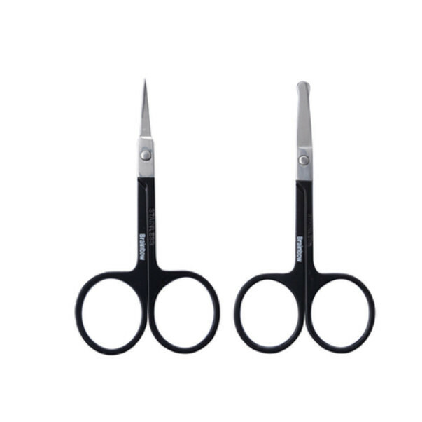 New stainless steel eyebrow scissors (specifications: black pointed head + round head scissors)