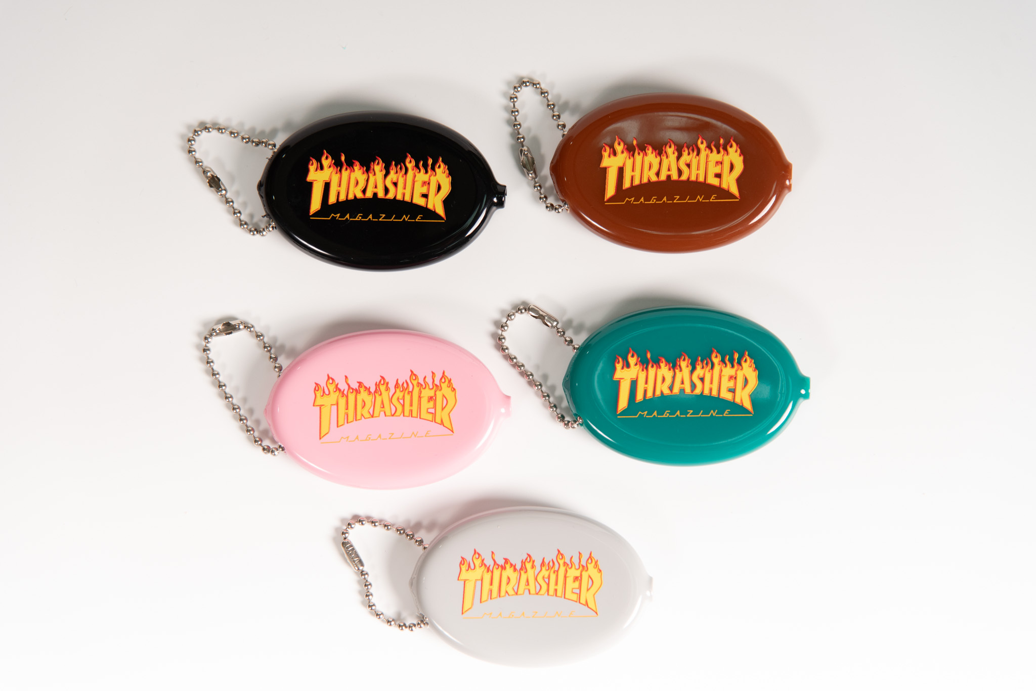 THRASHER  KEY CHAIN COIN CASE 火焰字體零錢包