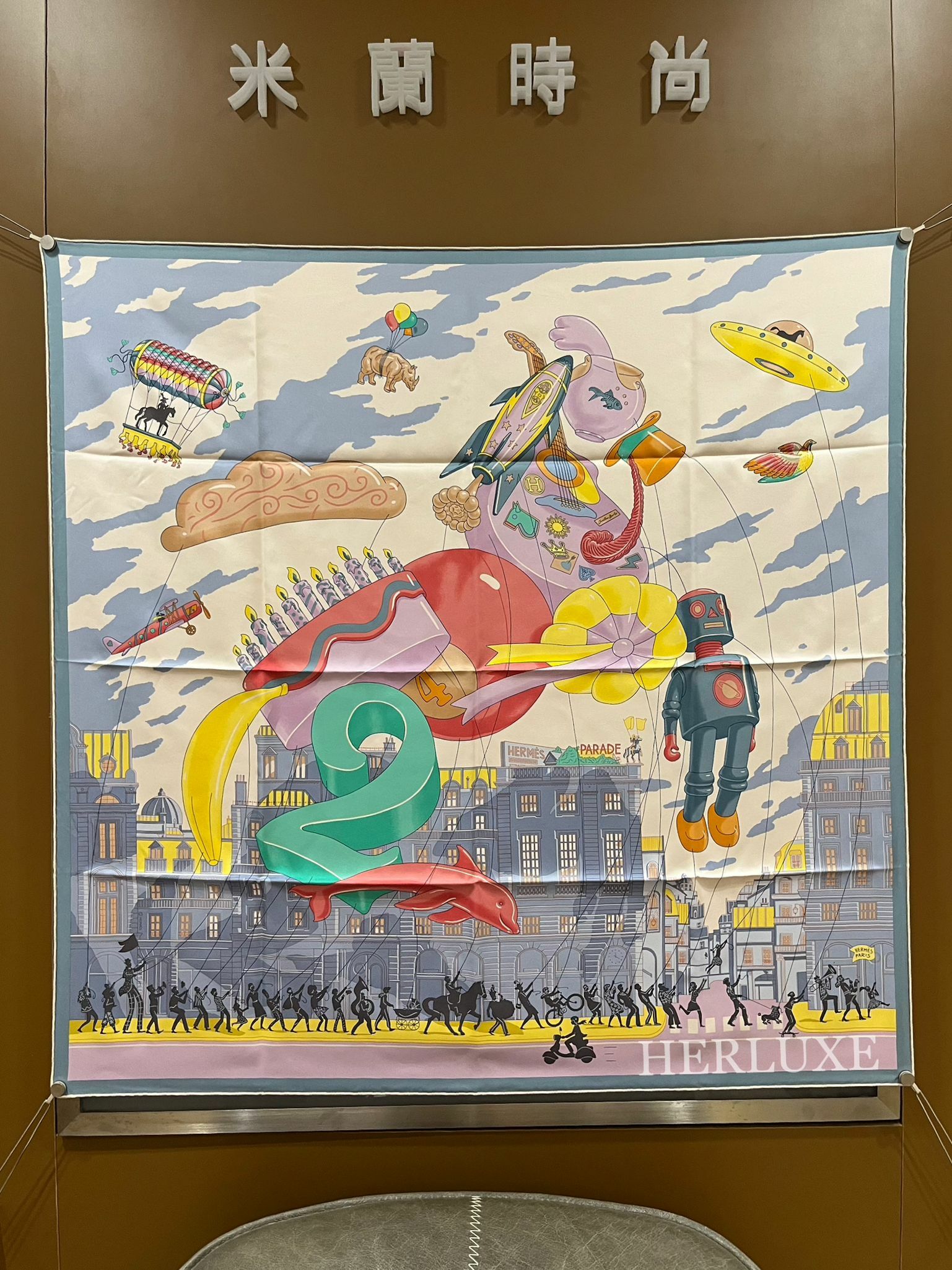 Scarf 100% soie 90 × 90cm