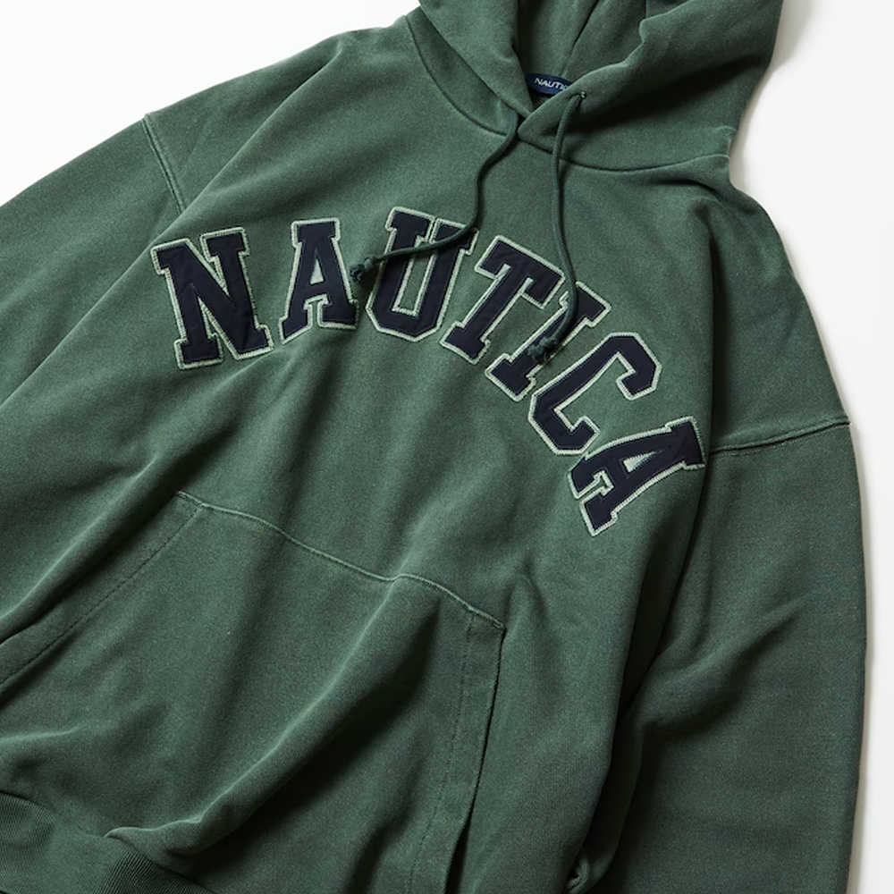 NAUTICA Garments Pigment Dyed Arch Logo Sweat Hoodie 水洗 帽tee 連帽上衣