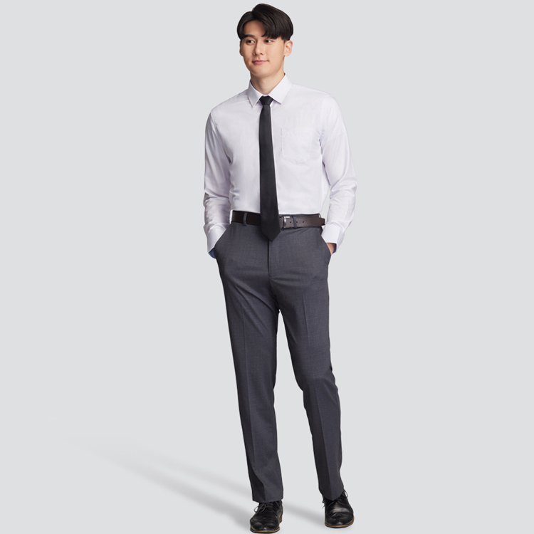 嫘縈混紡長袖襯衫-白