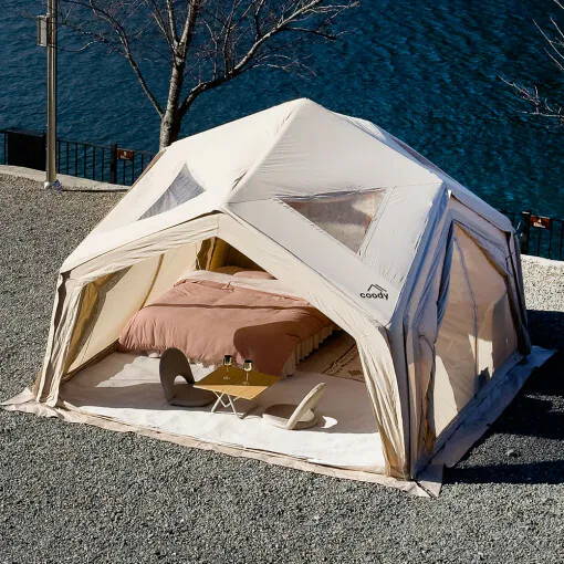 【COODY】HUB 六角客廳帳樞紐站庇護所13㎡ 棉布充氣帳篷