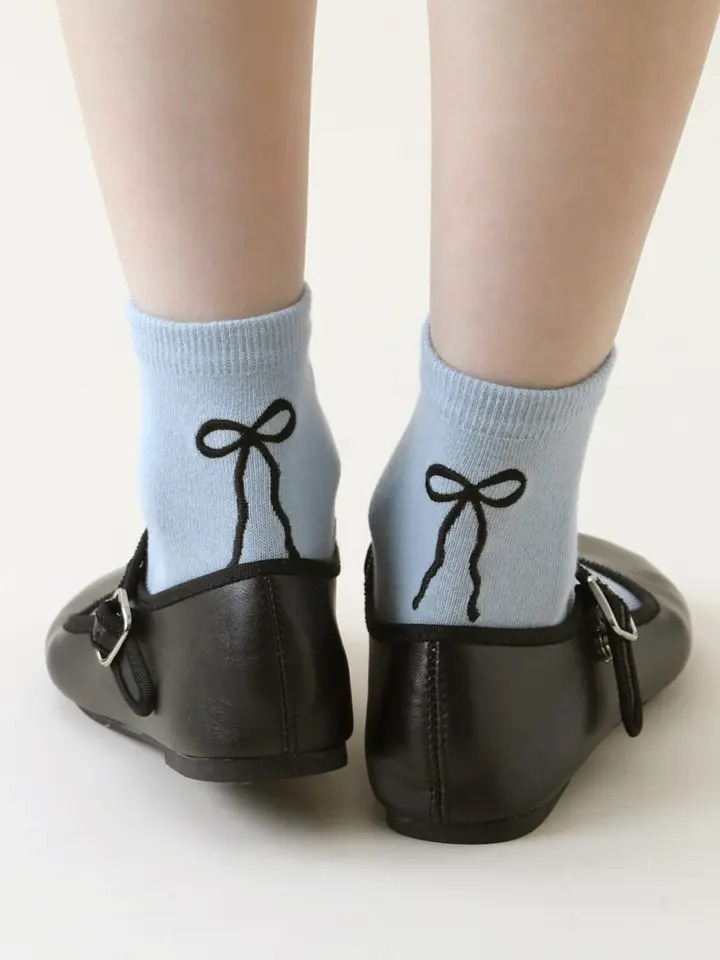 預購┃日本製 靴下屋 刺繡 蝴蝶結