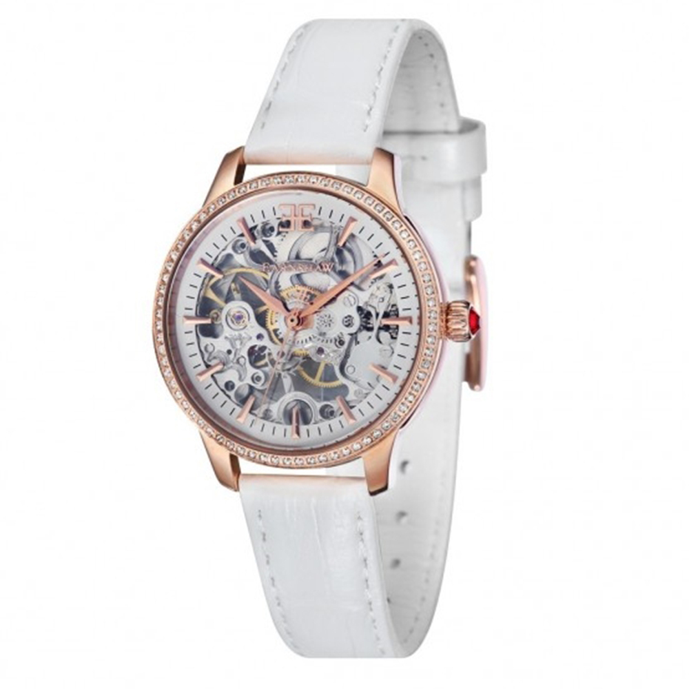 【Thomas Earnshaw 恩梭】ES-8056 Australis 澳洲女士系列 晶鑽錶圈 動力儲存40小時 防水50米 真皮 皮革 機械錶-