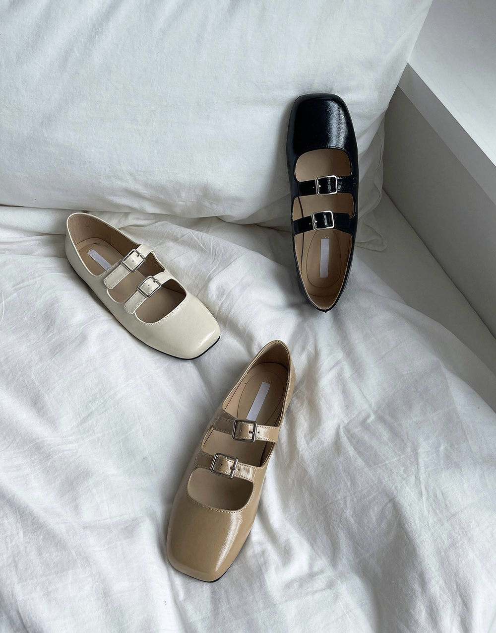 #228N209 胡桃夾子芭蕾兩扣平底鞋 (3色)