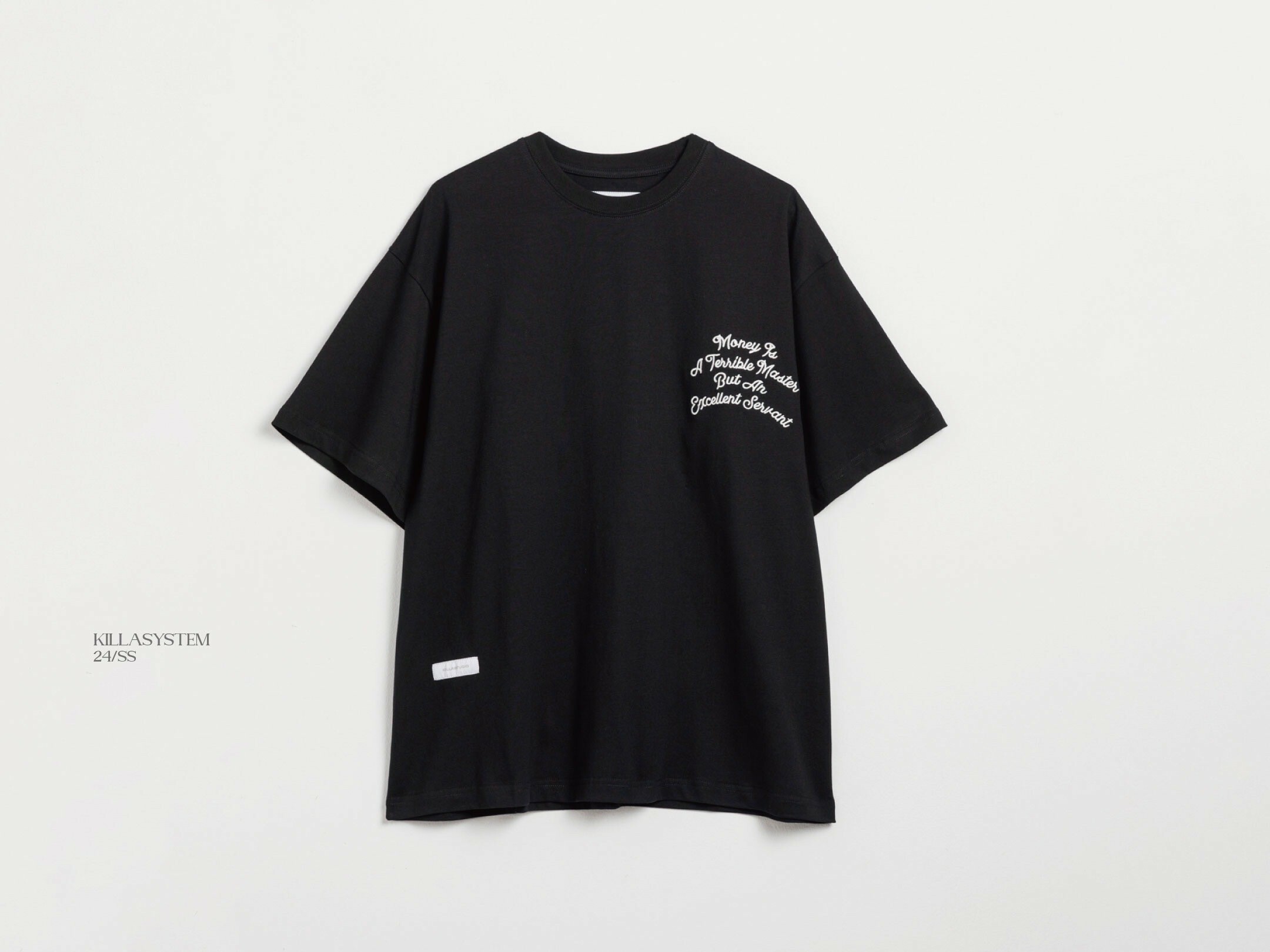 Killa system短袖-CHAIN STITCH LOGO TEE (黑色)