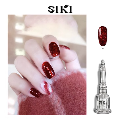 New nail polish gel (No. 30 large sequined wine red [15ML])