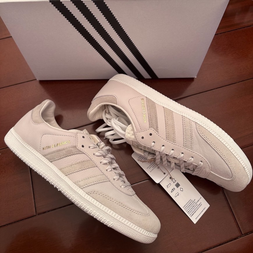 <連線代購商品> adidas Kith x Samba OG Classics Cloud White 雲白 淺灰 低筒休閒鞋【IH0090】