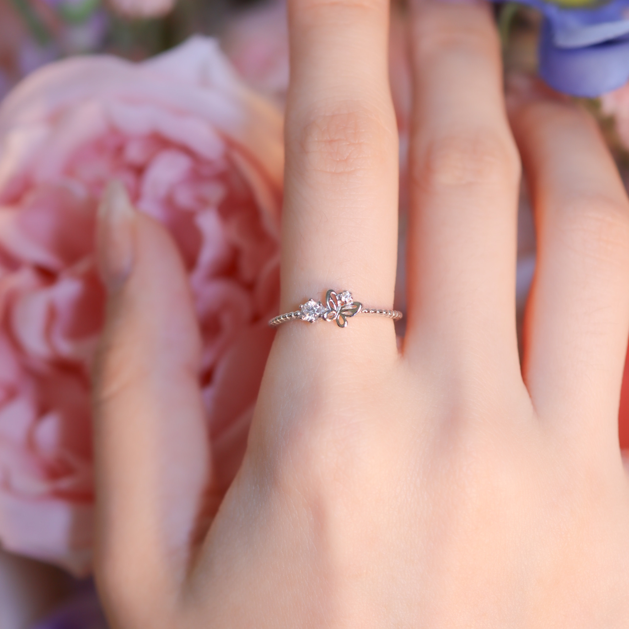 | 925 Silver・White Gold・Rose Gold | Butterfly Land Ring （Silver / Rose Gold） | RI0725 |