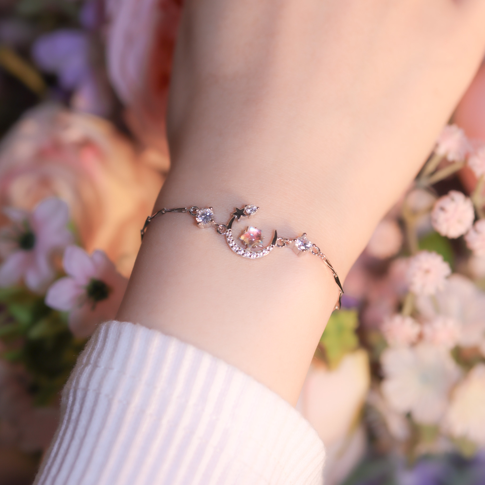 | 925銀・琉璃 | 藍月亮小夜曲軟手鐲 | BR1149 |