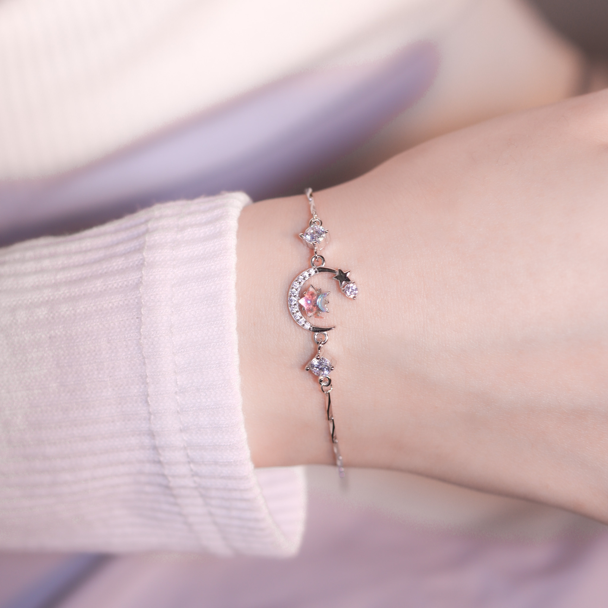 | 925銀・琉璃 | 藍月亮小夜曲軟手鐲 | BR1149 |