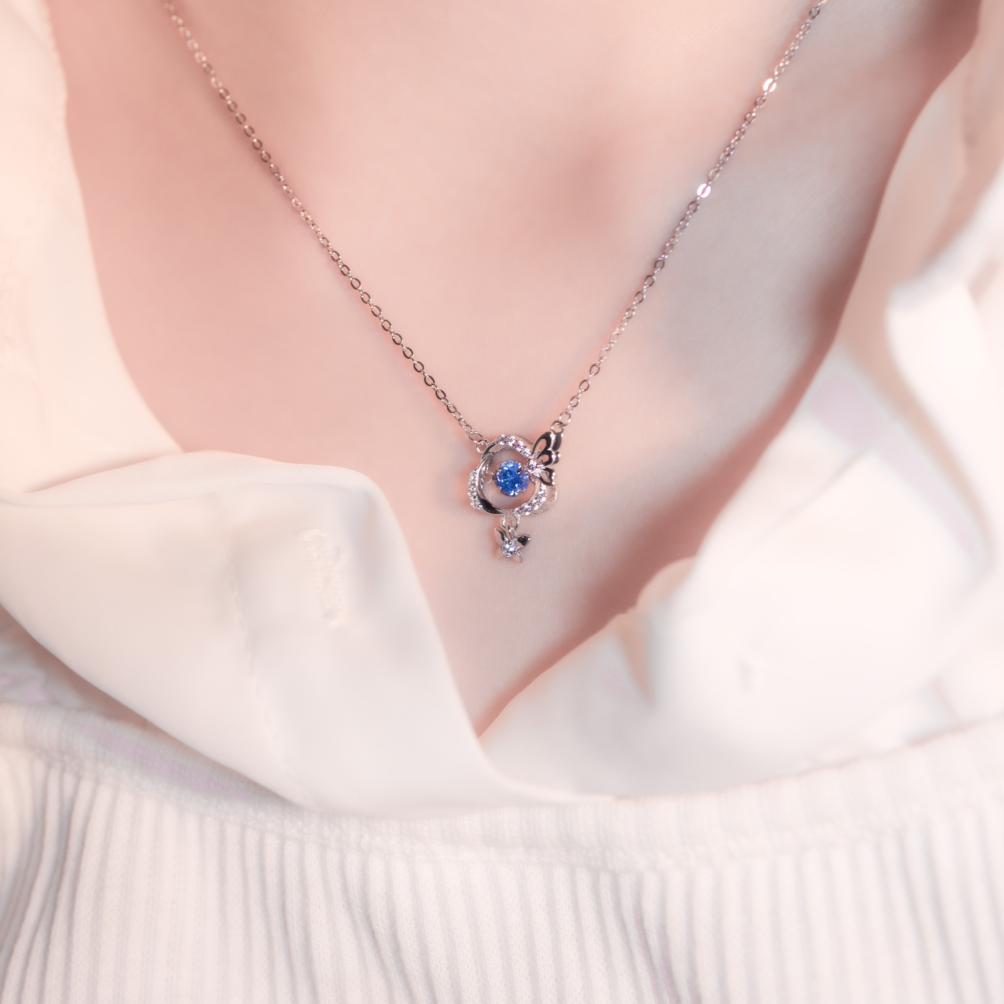 | 925銀丨懸浮藍蝴蝶項鍊 | NE1203 |