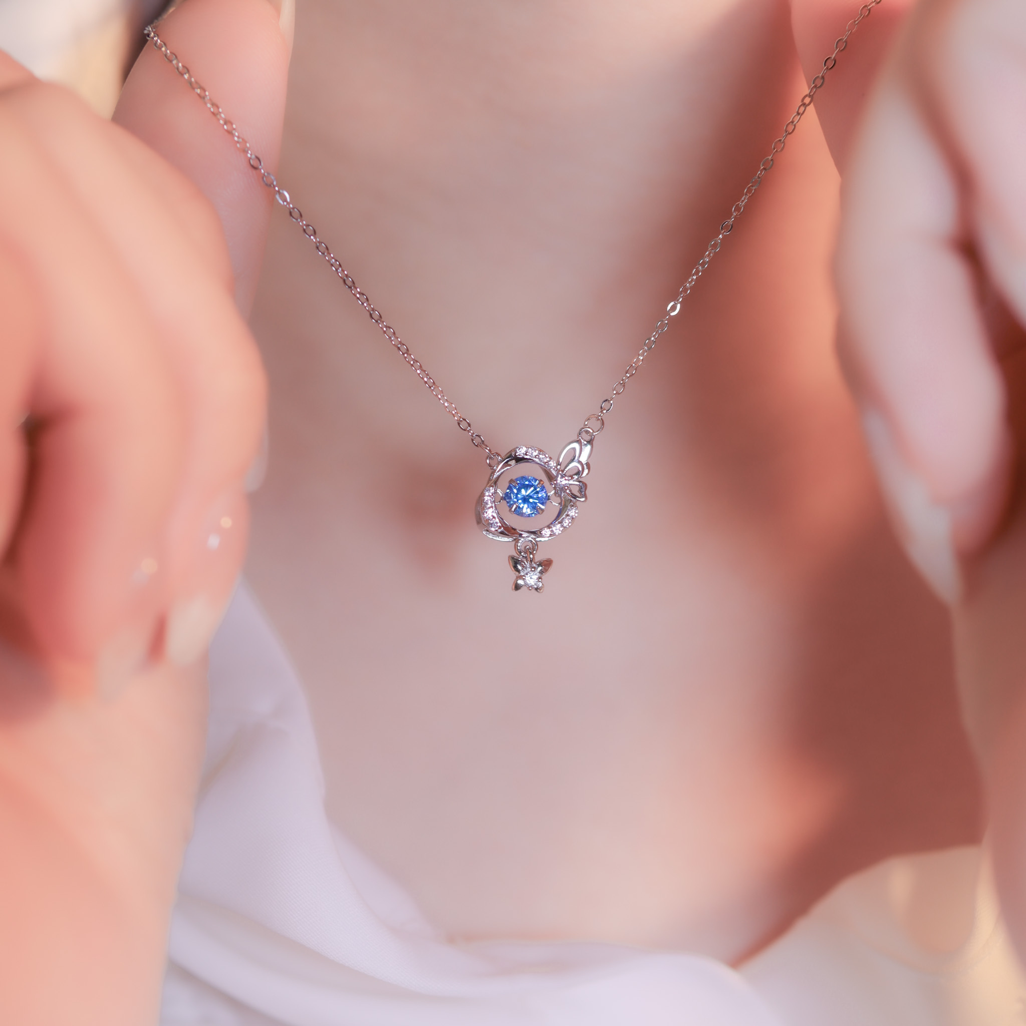 | 925銀丨懸浮藍蝴蝶項鍊 | NE1203 |