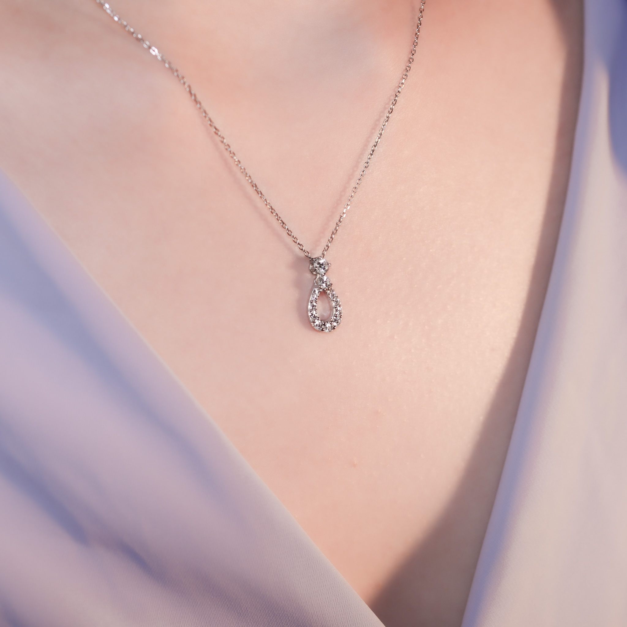 | 925純銀・白金 | 裝載幸福點滴項鍊 | NE1206 |