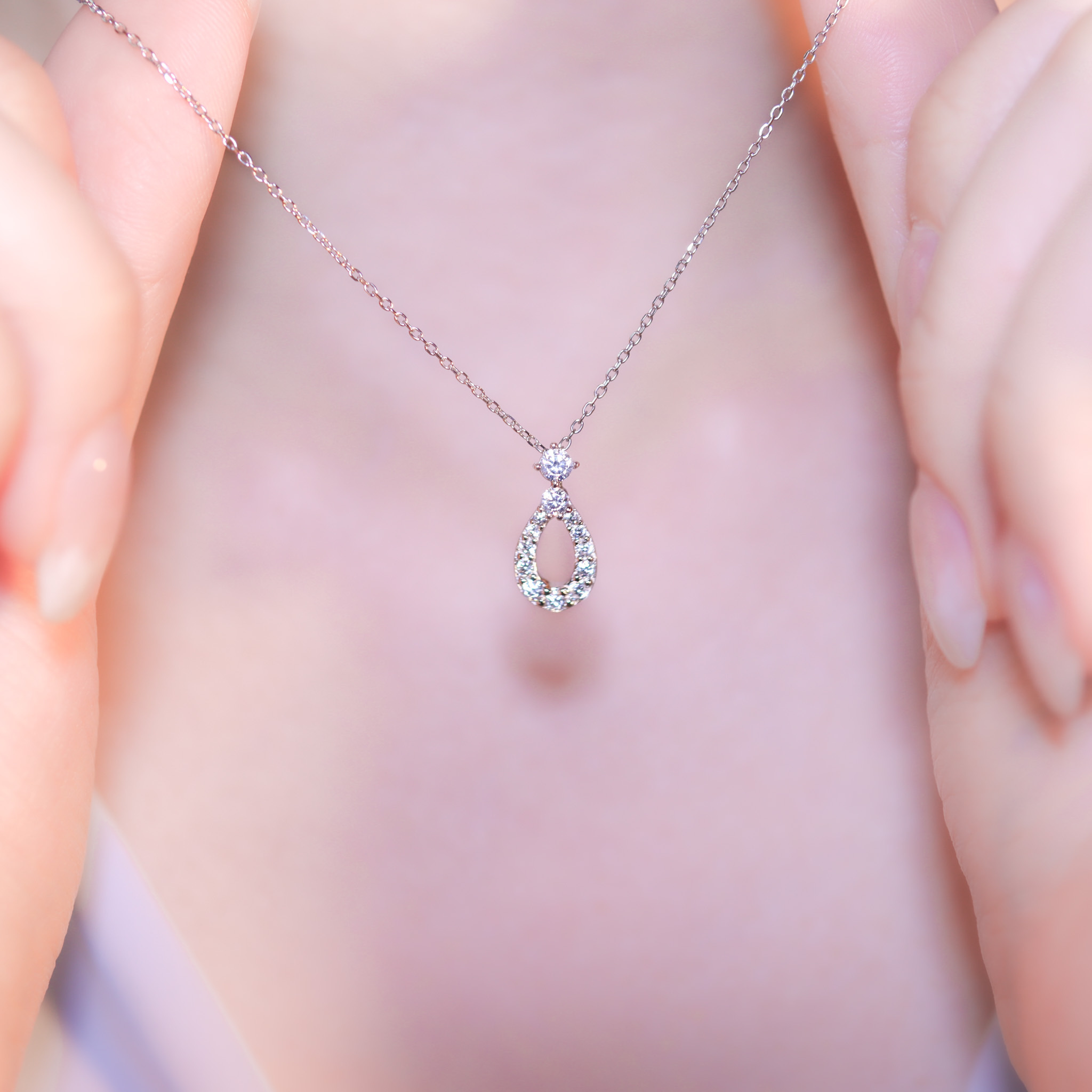 | 925純銀・白金 | 裝載幸福點滴項鍊 | NE1206 |