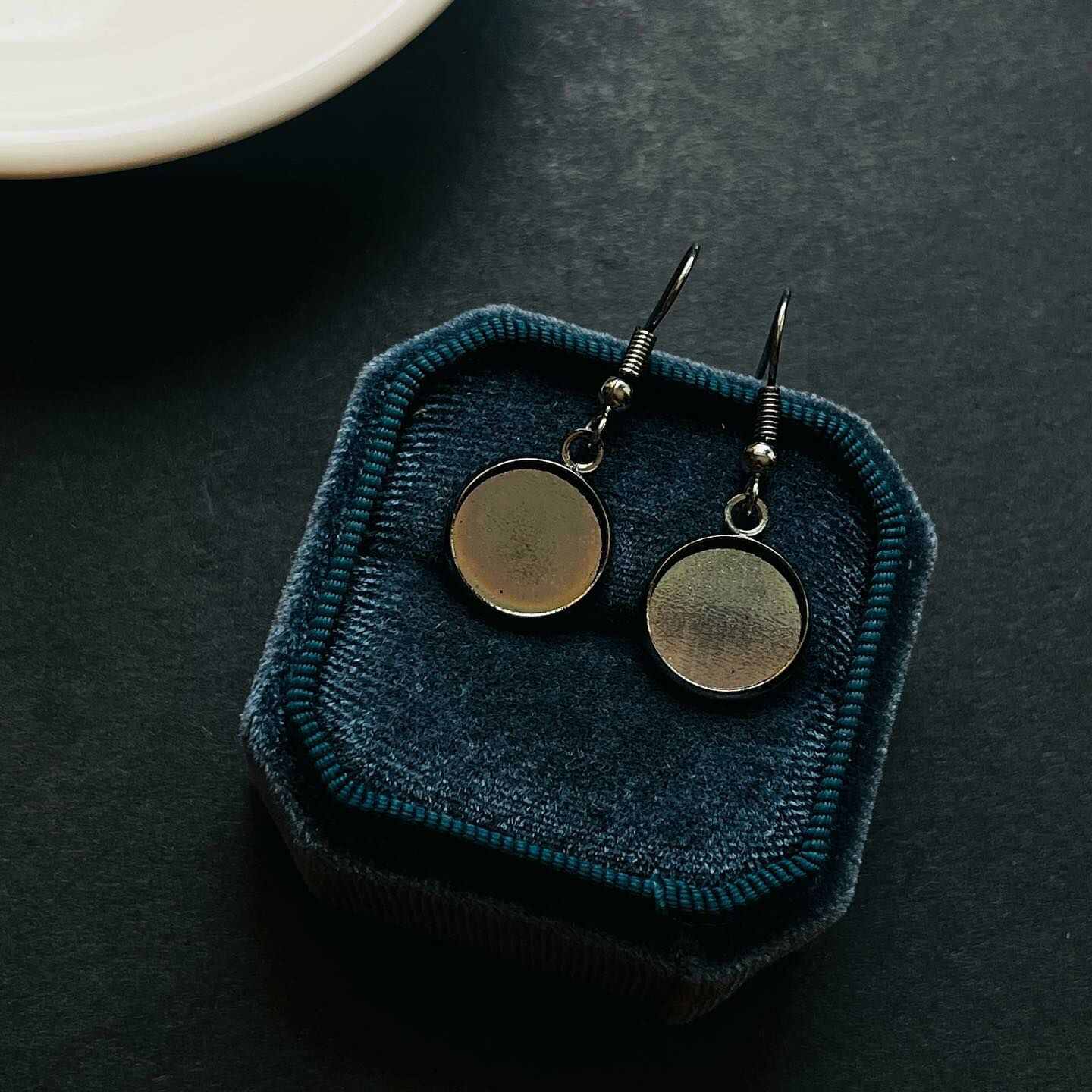 [原石] 黃銅 水晶耳環托 12mm 手工藝材料