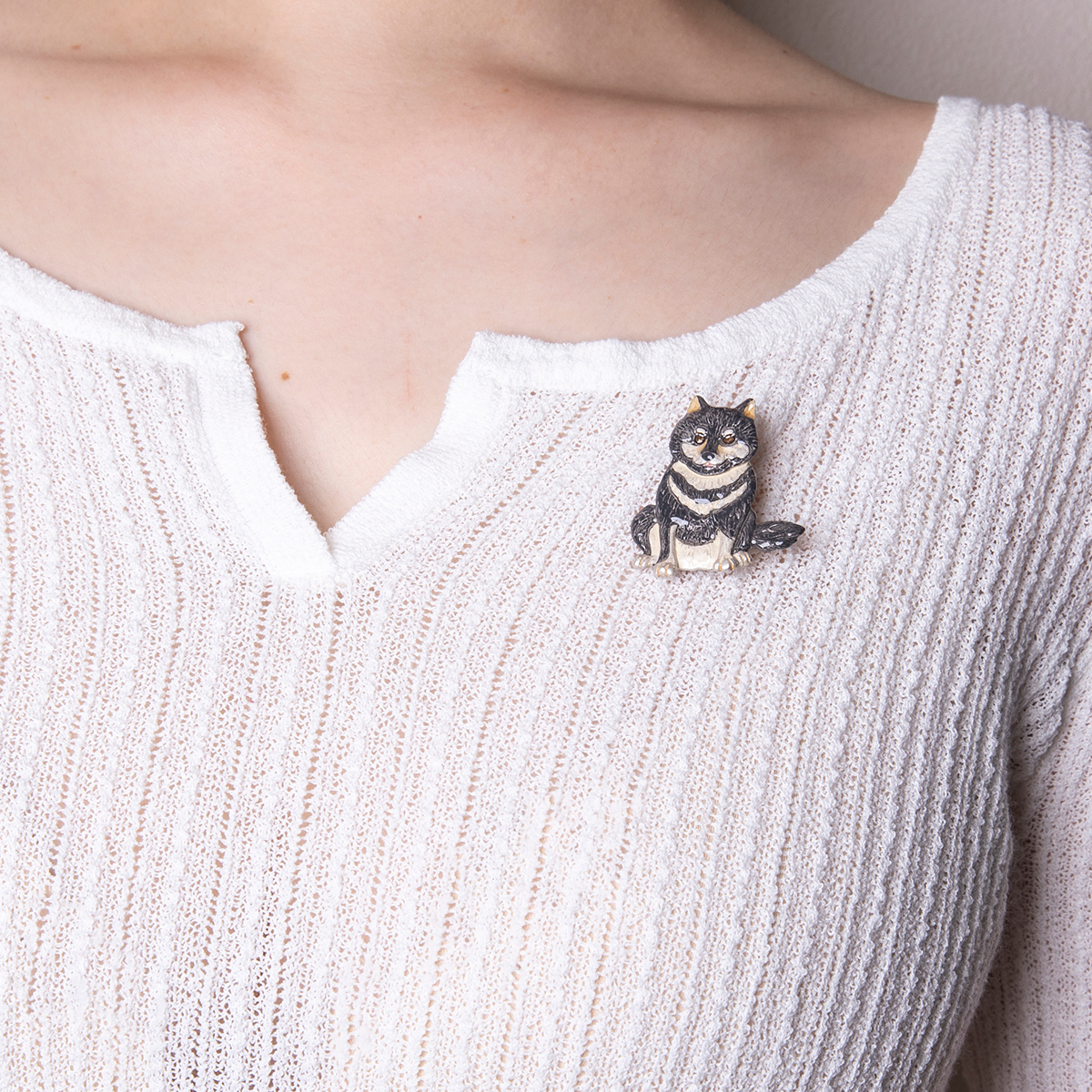 擁抱柴犬戒指/胸針