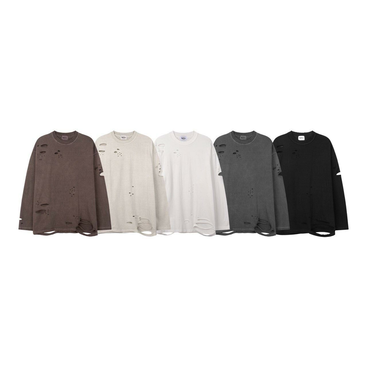 淨色破洞長袖衫 Votus-032T