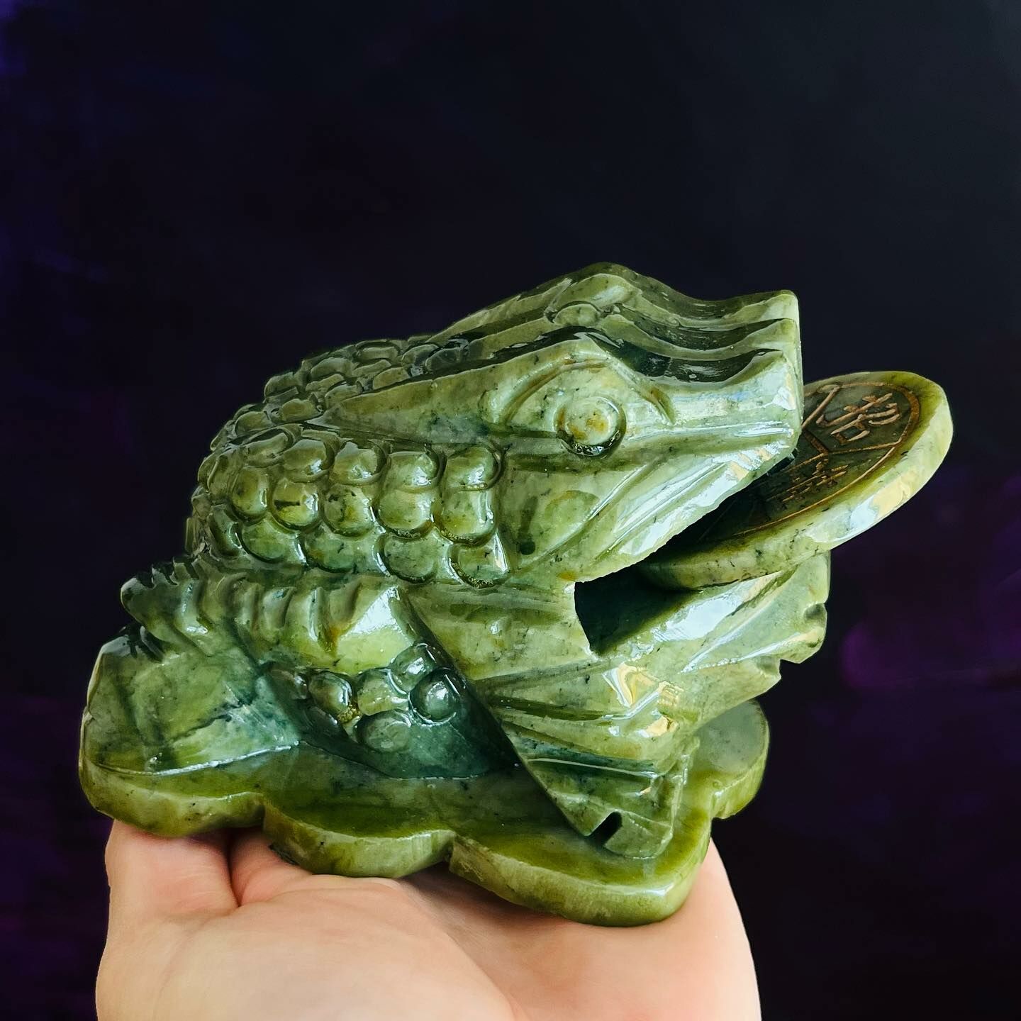 [原石] 蛇紋石 招財蟾蜍 / 咬錢蟾蜍 招財進寶 水晶擺件