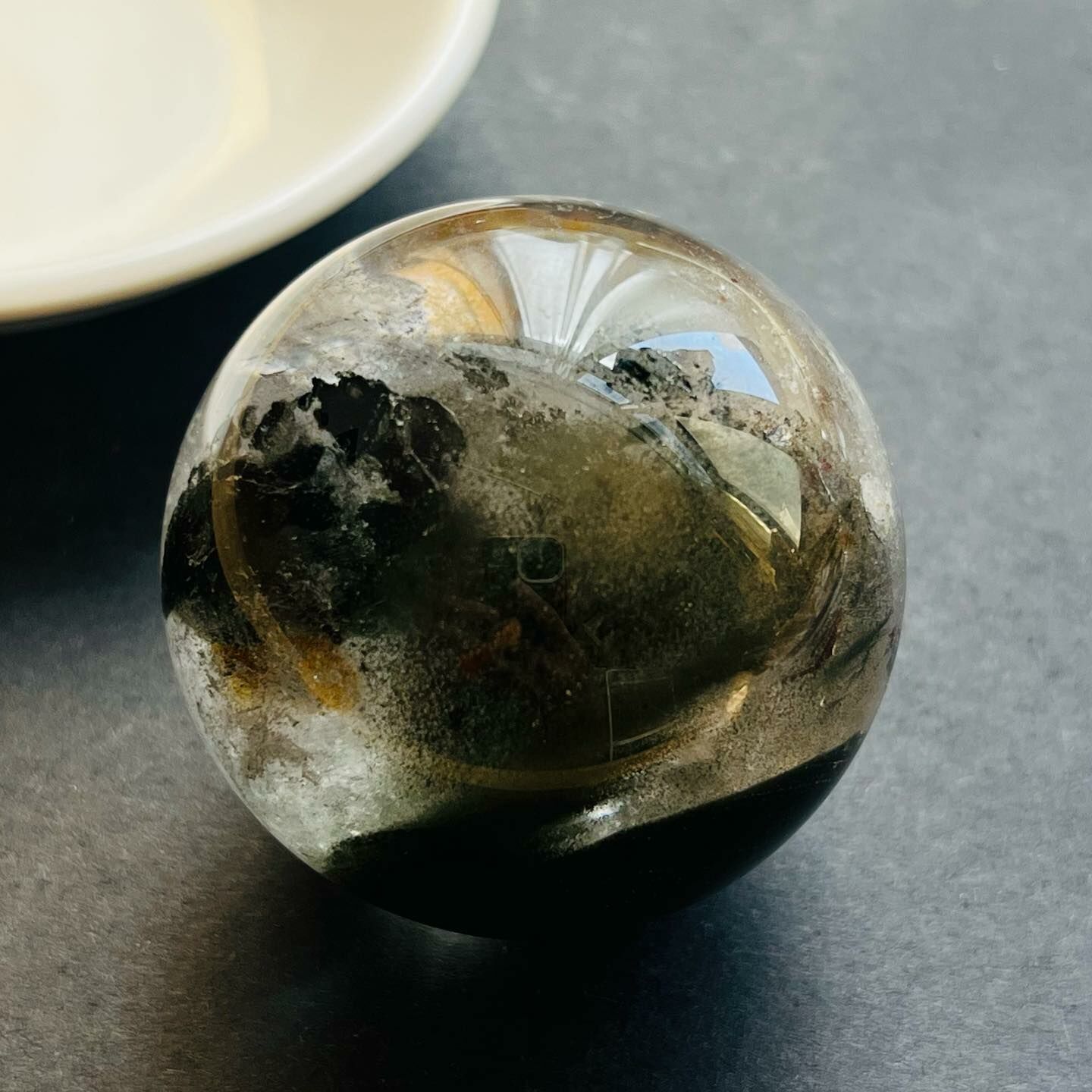 [原石] 綠幽靈水晶 水晶球 43mm