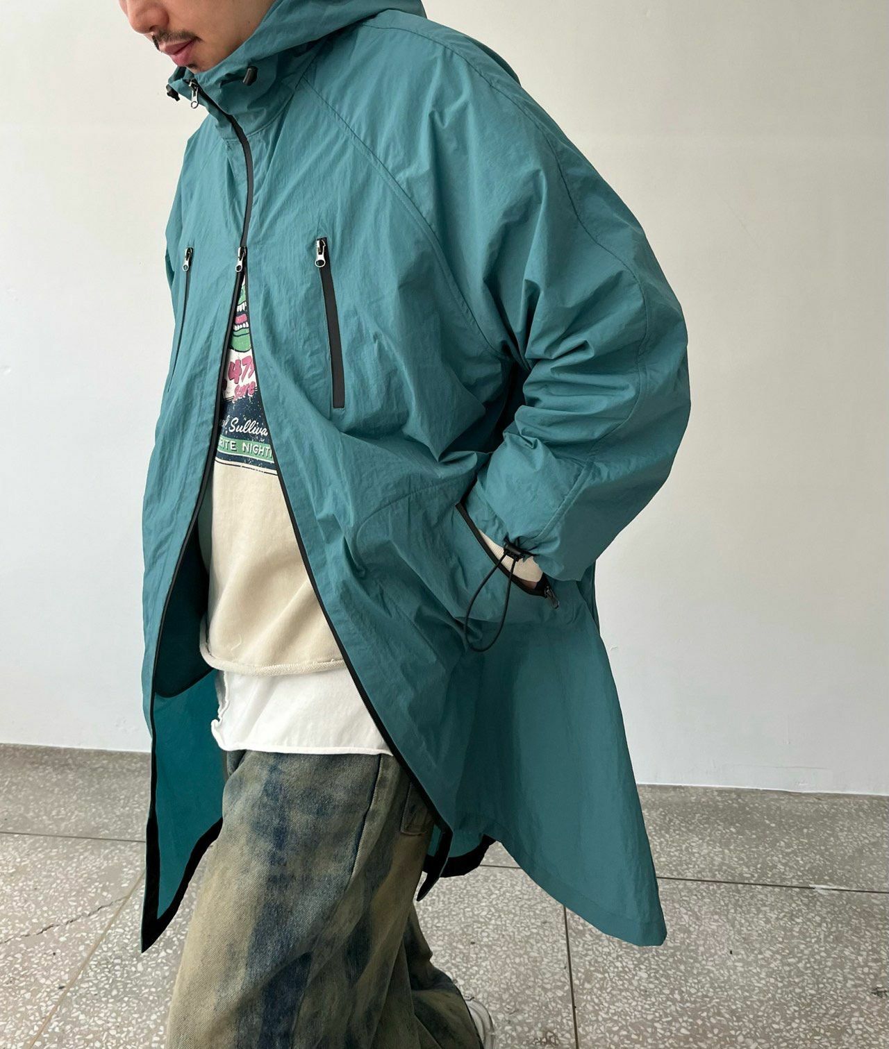 淨色連帽拉鍊長褸 Votus-042JK