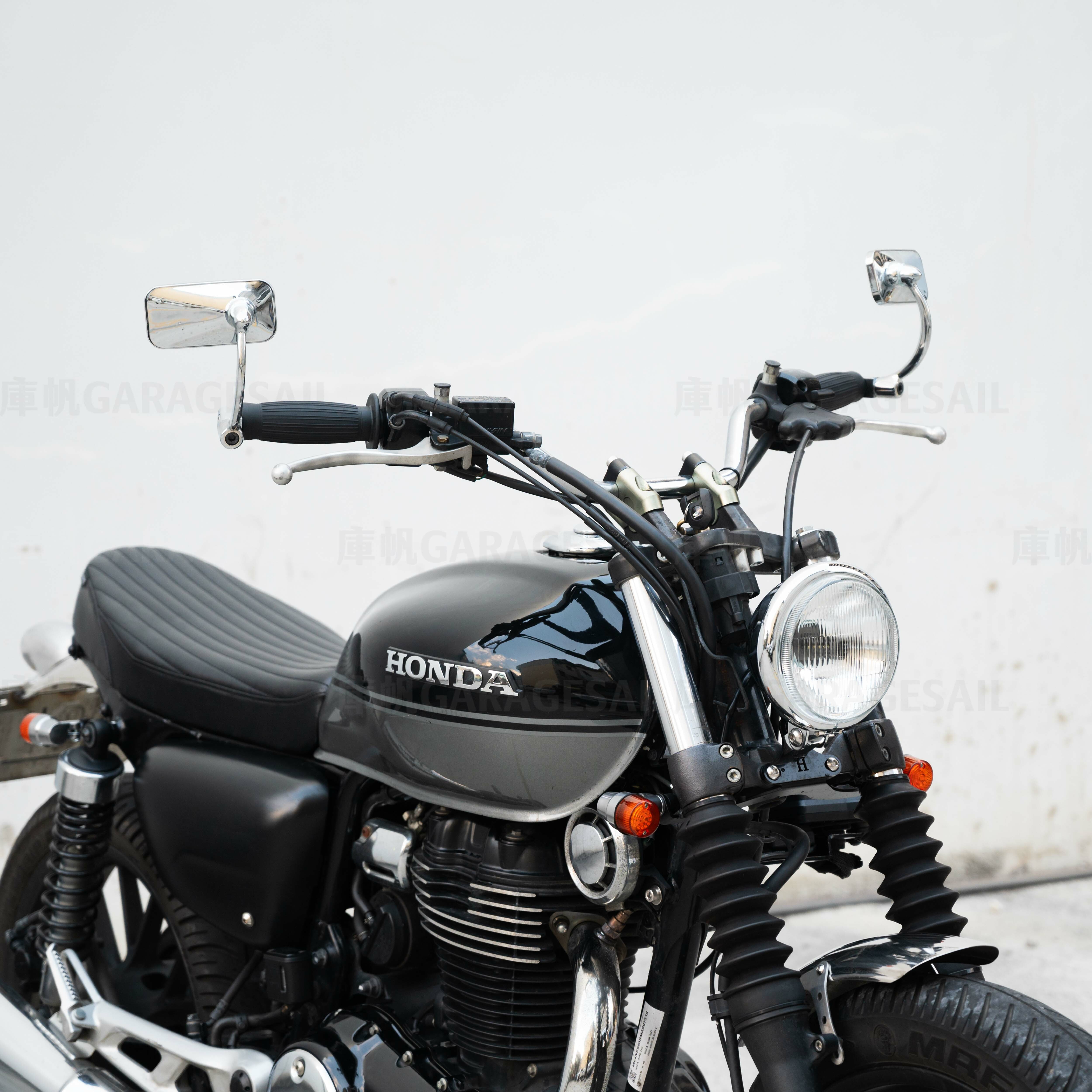 把手端 後照鏡 經典 長方 銀