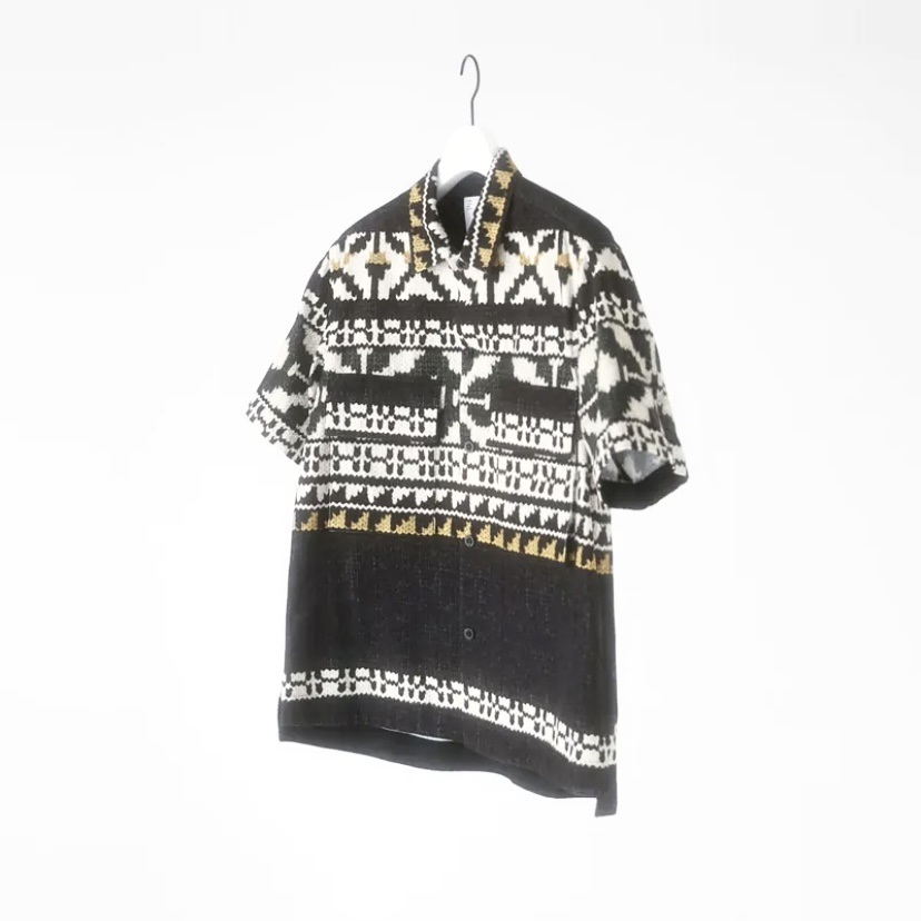 SACAI 2024 A/W PATTERN KNIT PRINT SHIRT S/S - PRE ORDER ITEM (預訂中)