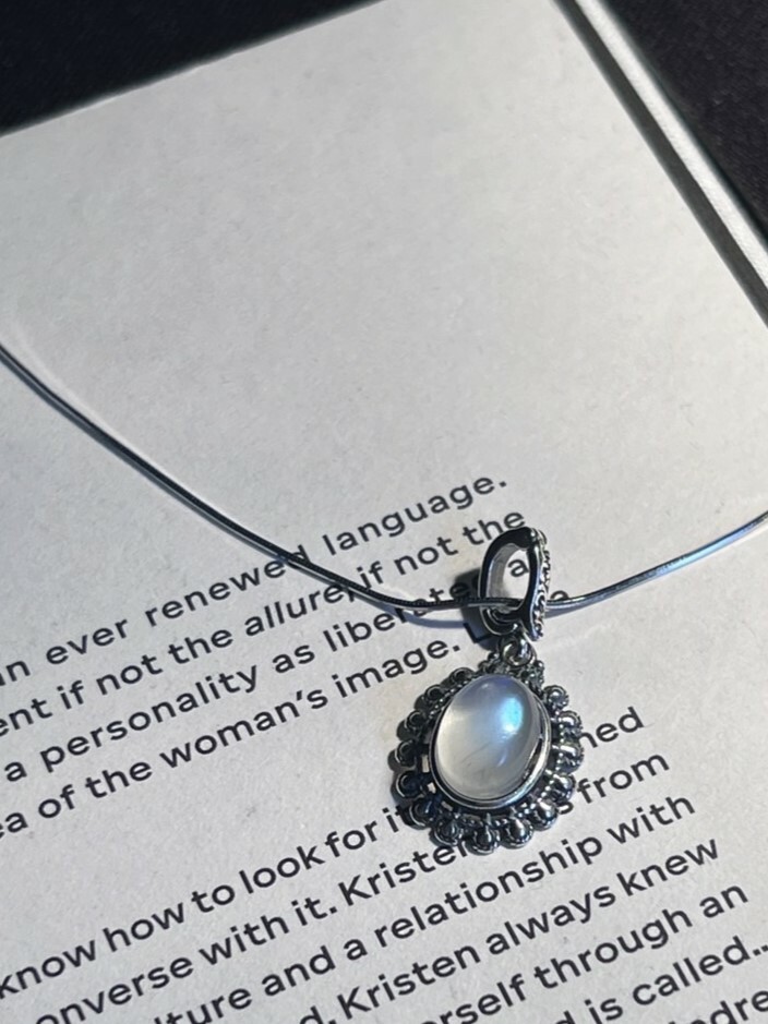 月光石925銀飾墜鍊