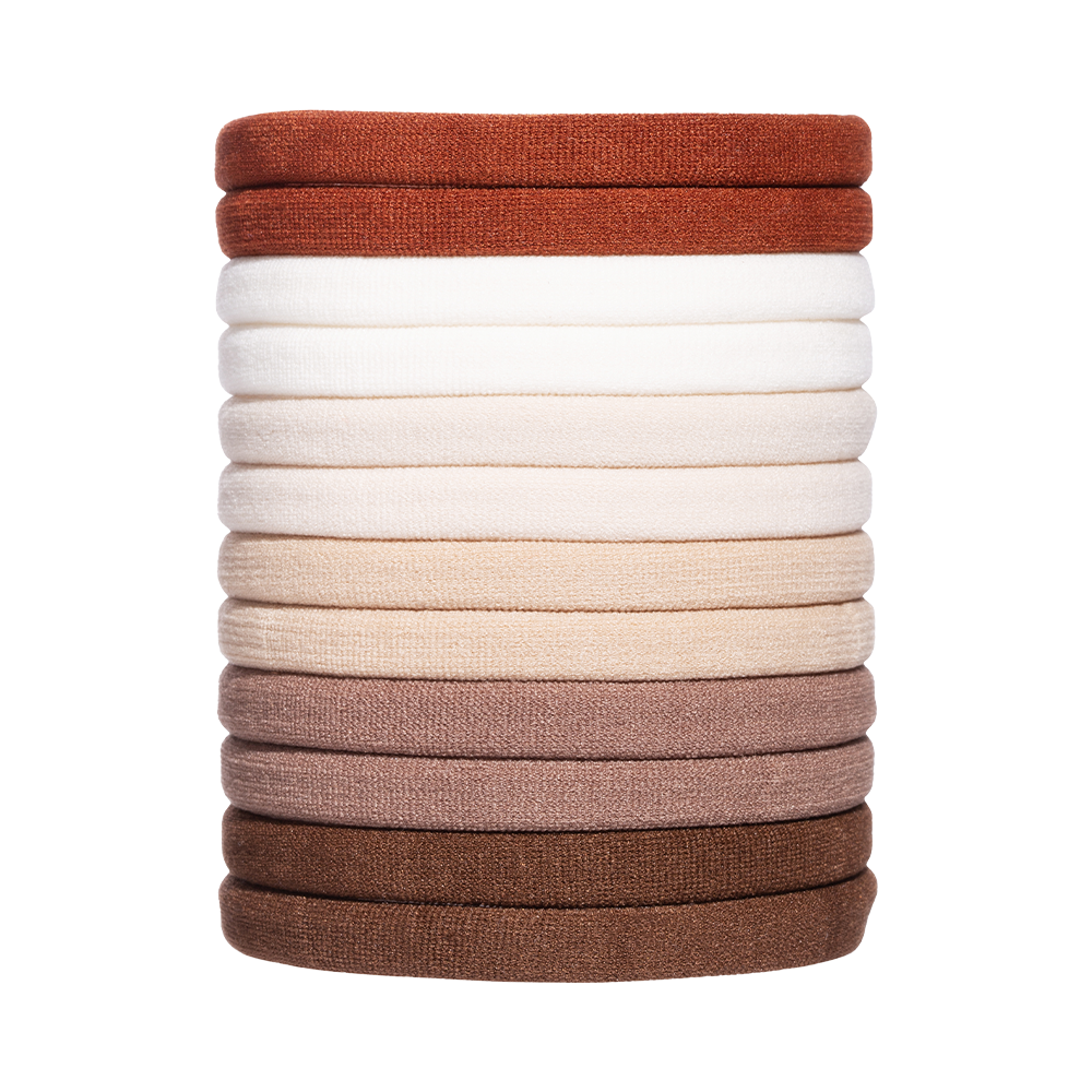 L. ERICKSON 細版運動髮圈-12入〈焦糖棕〉