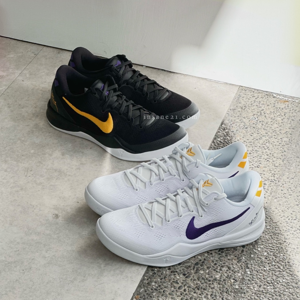 NIKE KOBE 8 PROTRO "LAKERS AWAY" 紫白金 金勾 刺繡 籃球鞋 HF9550-100
