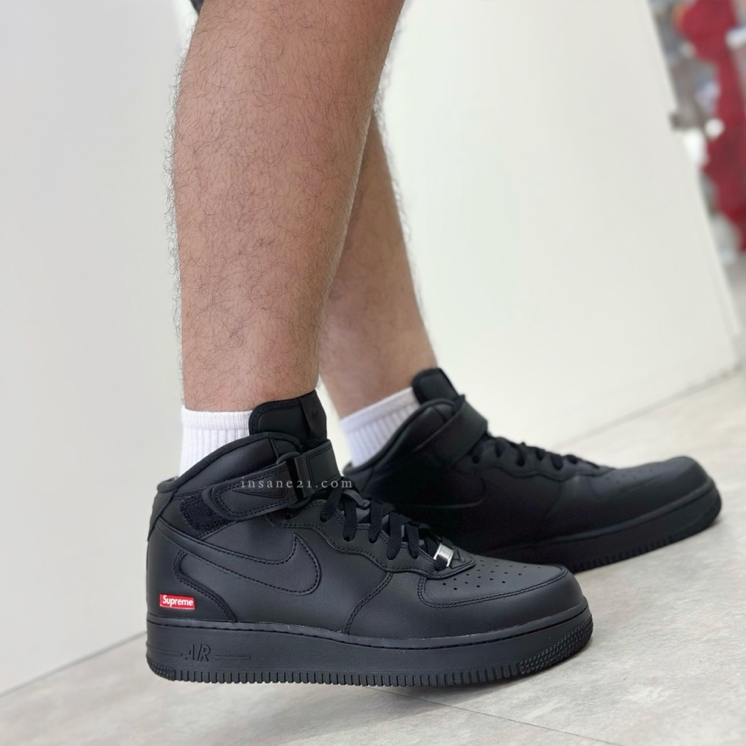 SUPREME x AIR FORCE 1 MID 黑 聯名 中高筒 休閒 FZ8784-001