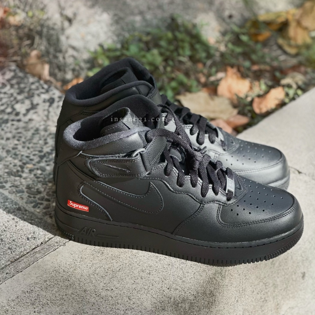 SUPREME x AIR FORCE 1 MID 黑 聯名 中高筒 休閒 FZ8784-001
