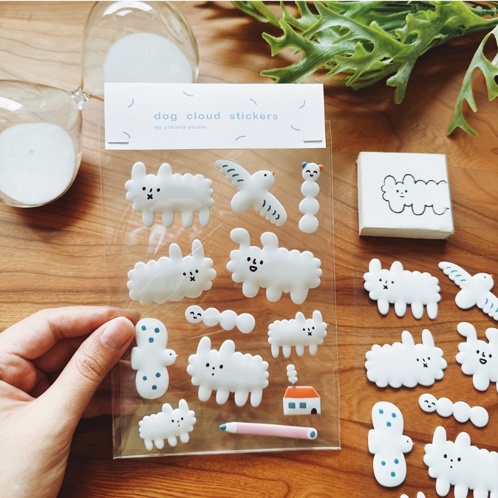 右手超人 澎澎貼紙 _軟軟的狗狗雲