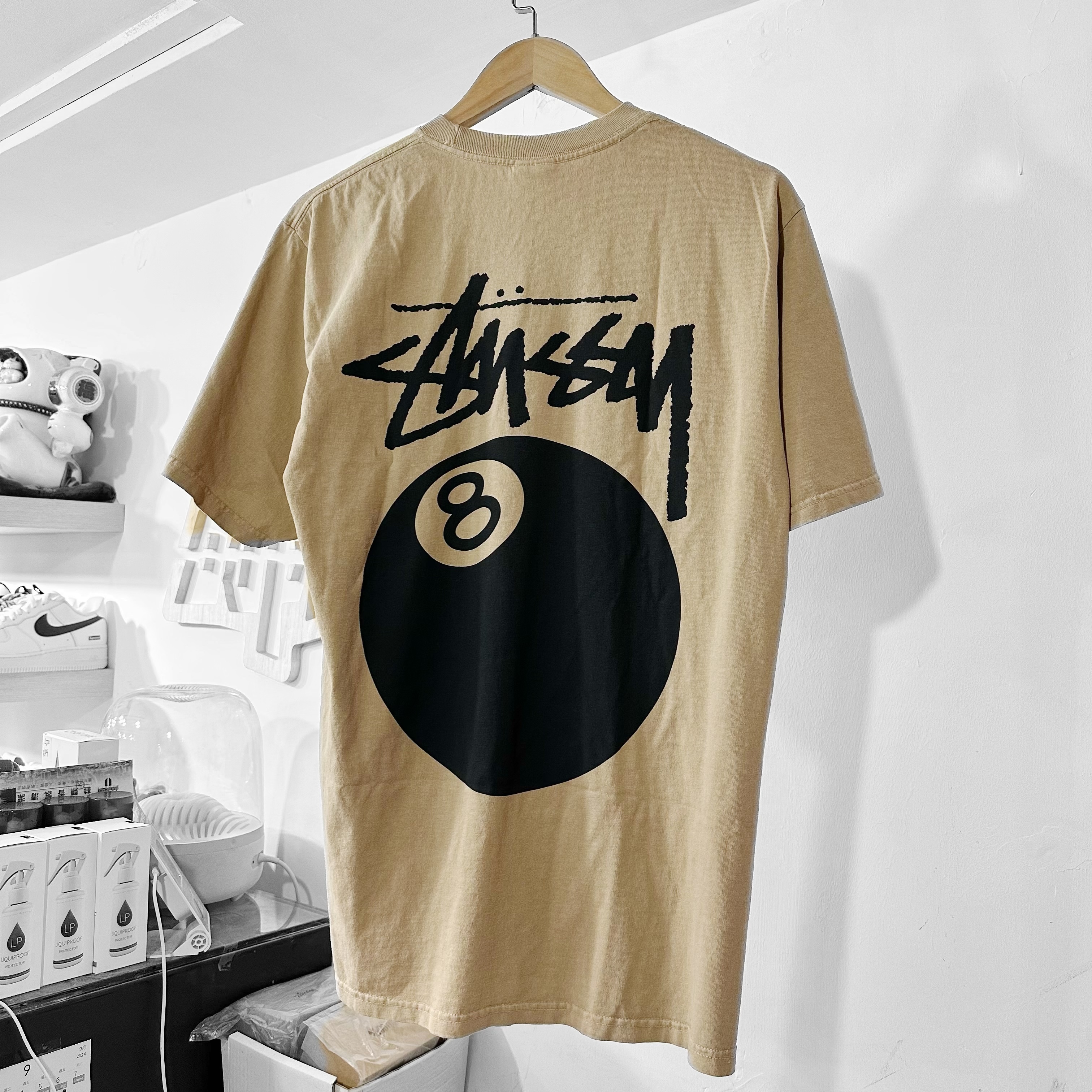 STUSSY 8 BALL TEE PIGMENT DYED  KHAKI